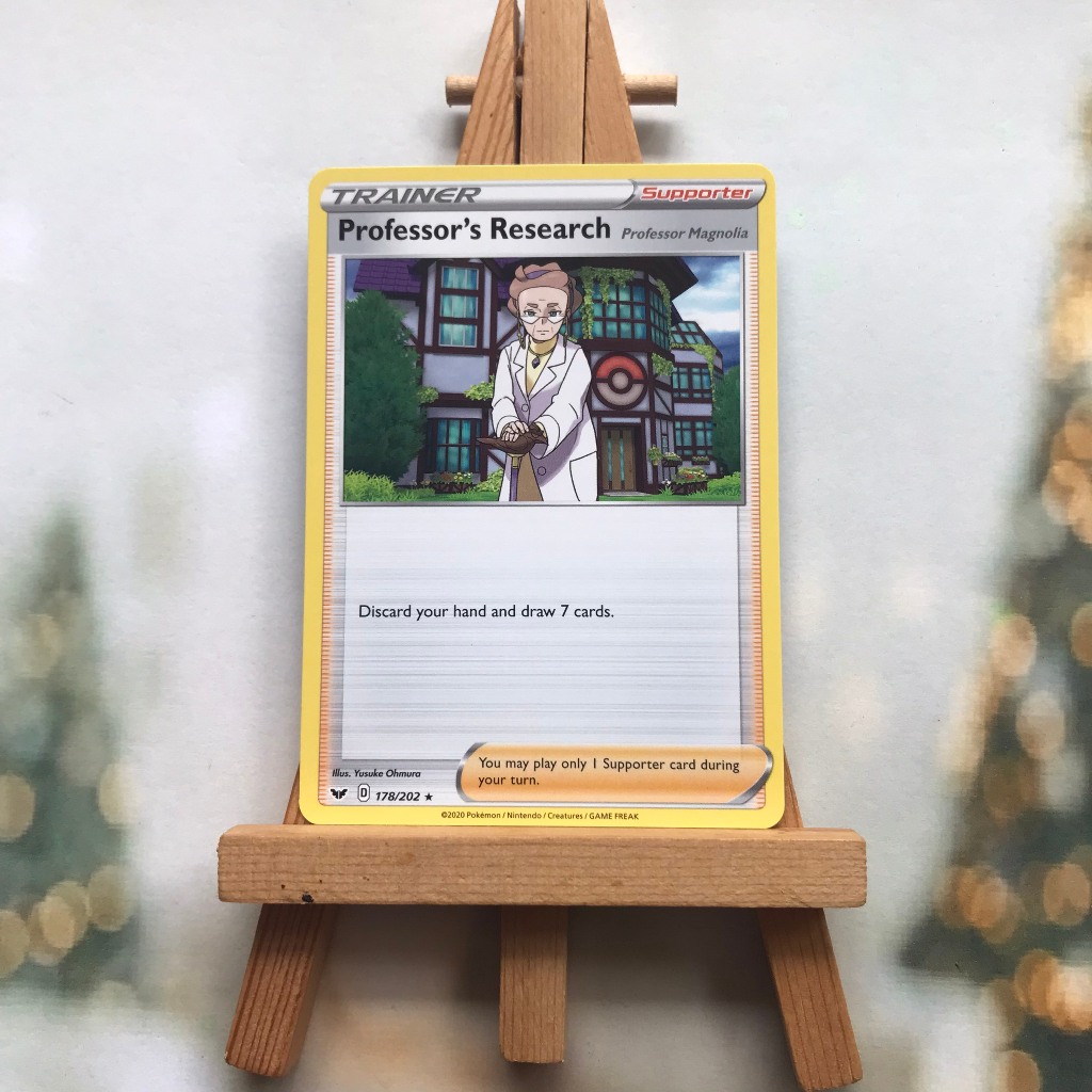 Thẻ hình Pokemon Professor's Research 178/202 - Lá bài lẻ Rare Theme Deck Exclusive tiếng Anh chính hãng