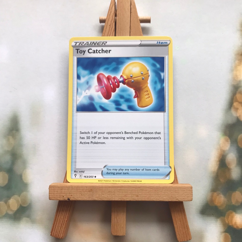 Thẻ hình Pokemon Toy Catcher 163/203 - Lá bài lẻ Evolving Skies Uncommon Reverse Holo tiếng Anh chính hãng