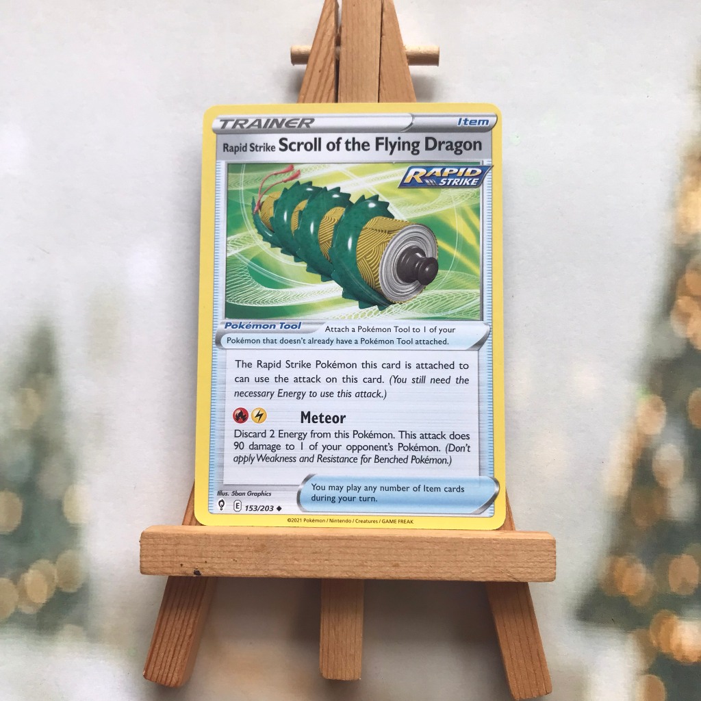 Thẻ Pokemon Rapid Strike Scroll of the Flying Dragon 153/203 - Lá bài Evolving Skies Uncommon Reverse Holo tiếng Anh chính hãng