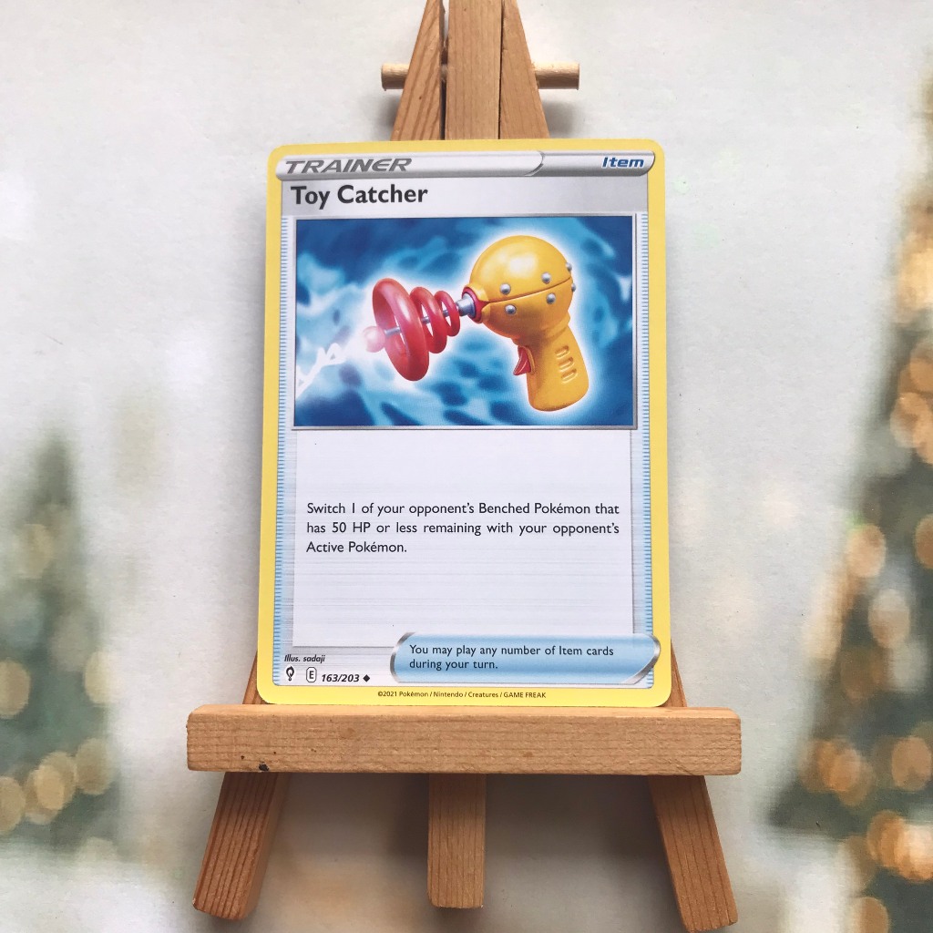 Thẻ hình Pokemon Toy Catcher 163/203 - Lá bài lẻ Evolving Skies Uncommon Reverse Holo tiếng Anh chính hãng