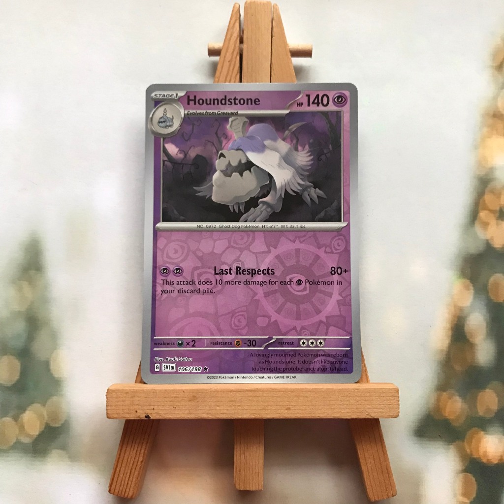 Thẻ hình Pokemon Houndstone 106/198 - Lá bài lẻ Scarlet & Violet Base Set Holo Rare Reverse Holo tiếng Anh chính hãng