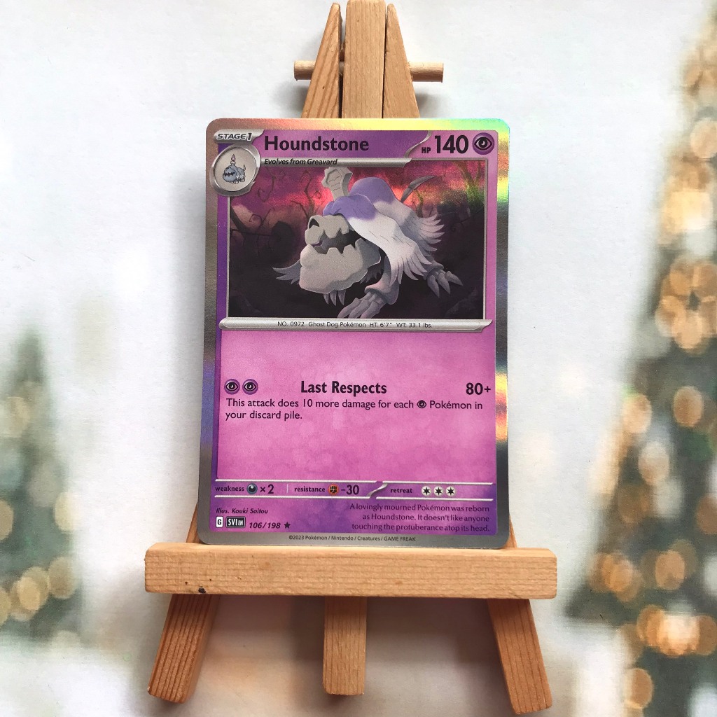 Thẻ hình Pokemon Houndstone 106/198 - Lá bài lẻ Scarlet & Violet Base Set Holo Rare Reverse Holo tiếng Anh chính hãng