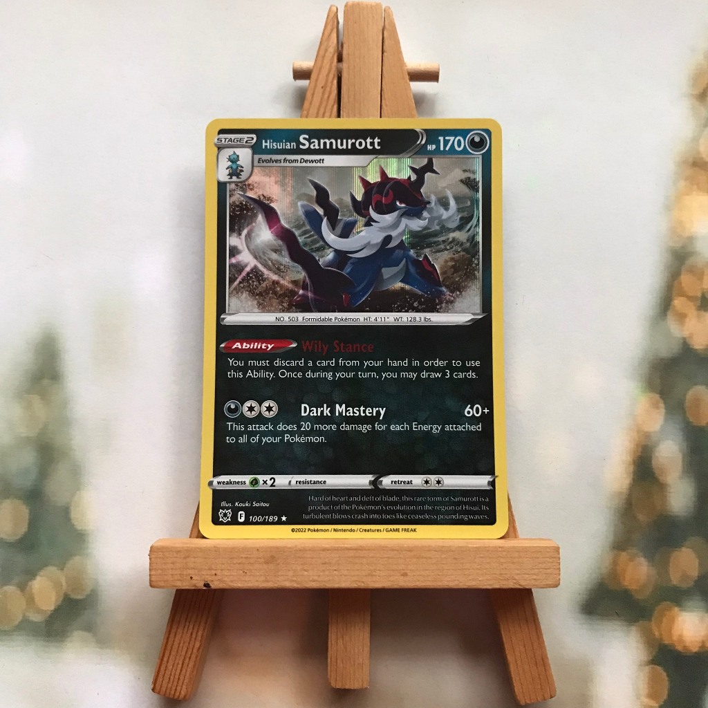 Thẻ hình Pokemon Hisuian Samurott 100/189 - Lá bài lẻ Sword & Shield: Astral Radiance Holo Rare tiếng Anh chính hãng