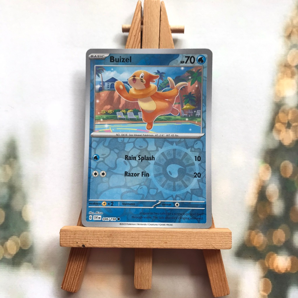 Thẻ hình Pokemon Buizel 046/198 - Lá bài lẻ Scarlet & Violet Base Set Common Reverse Holo tiếng Anh chính hãng