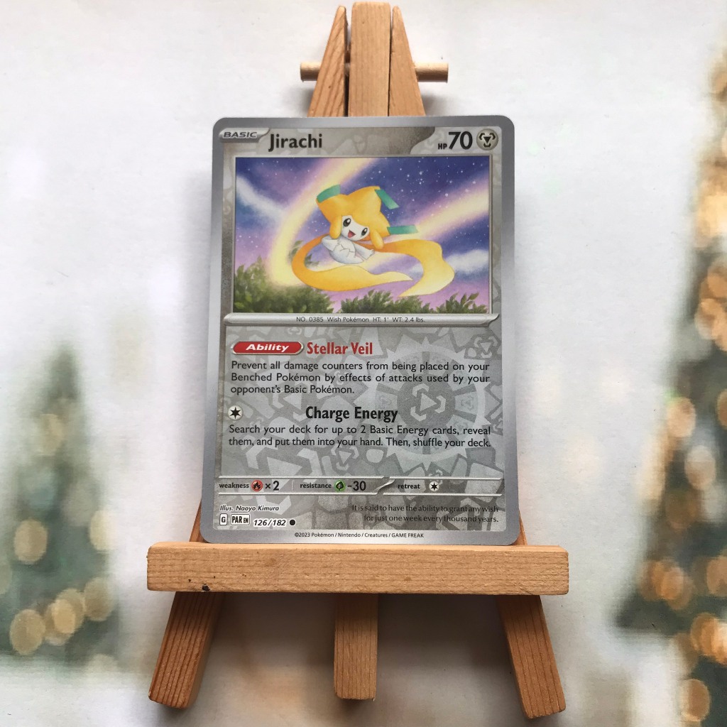 Thẻ hình Pokemon Jirachi 126/182 - Lá bài lẻ Scarlet & Violet: Paradox Rift Common Reverse Holo tiếng Anh chính hãng