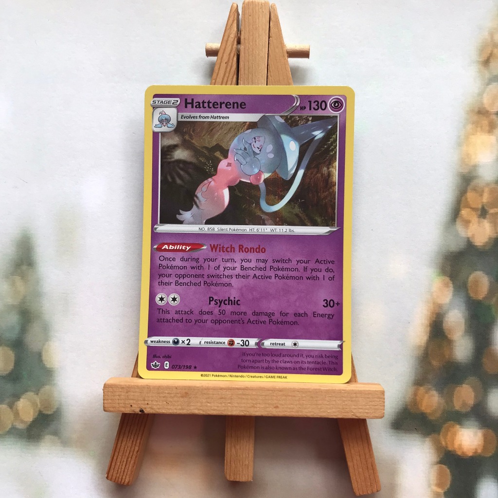 Thẻ hình Pokemon Hatterene 073/198 - Lá Bài Sword & Shield: Chilling Reign Holo Rare Deck Exclusive tiếng Anh chính hãng