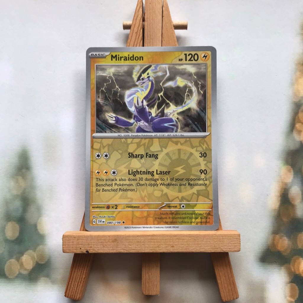 Thẻ hình Pokemon Miraidon 080/198 - Lá bài lẻ Scarlet & Violet Holo Rare Reverse Holo tiếng Anh chính hãng