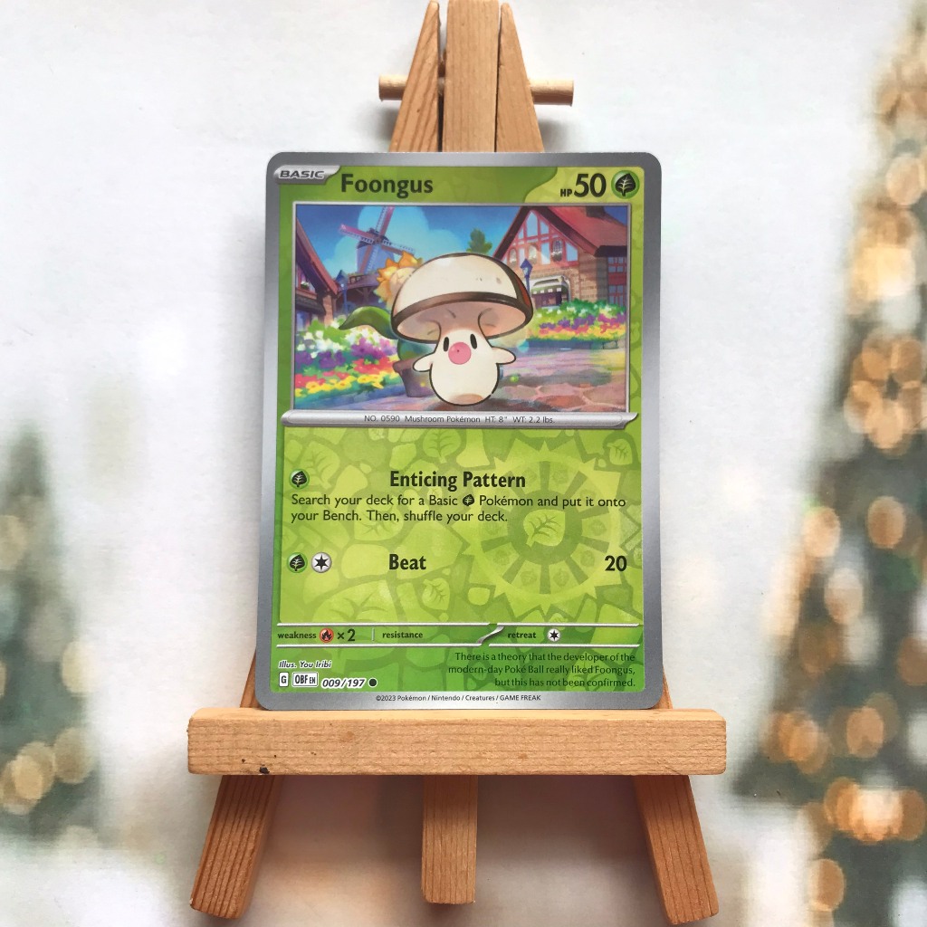 Thẻ hình Pokemon Foongus 009/197 - Lá bài lẻ Scarlet & Violet: Obsidian Flames Common Reverse Holo tiếng Anh chính hãng