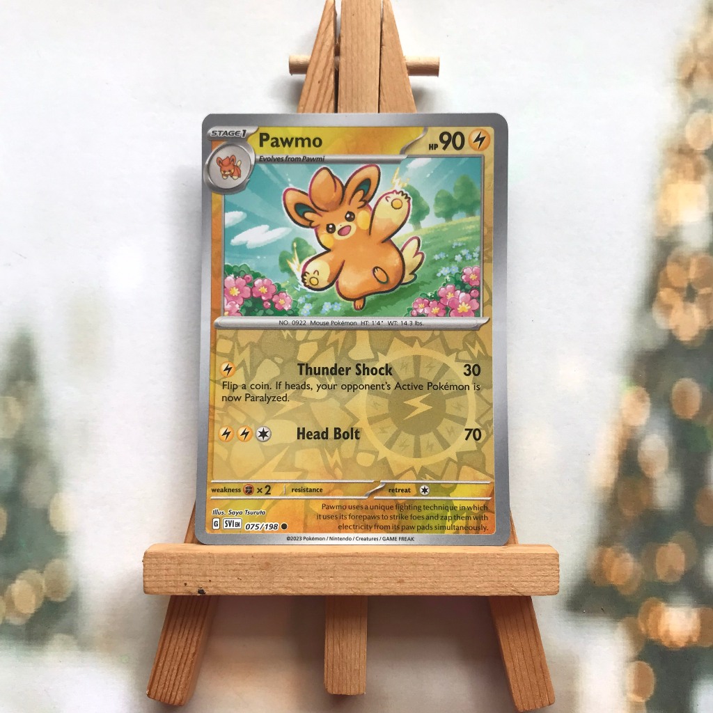 Thẻ hình Pokemon Pawmo 075/198 - Lá bài lẻ Scarlet & Violet Base Set Common Reverse Holo tiếng Anh chính hãng