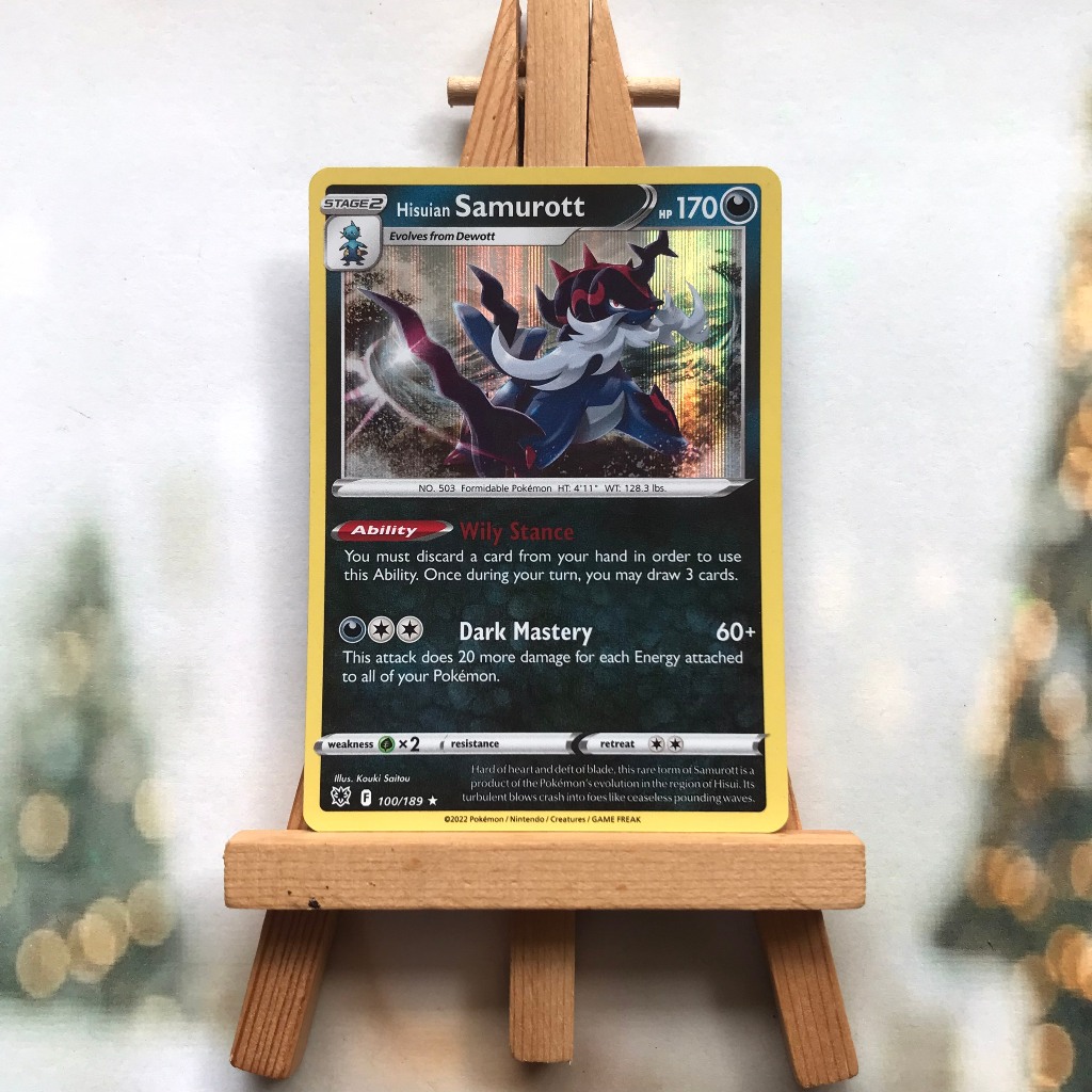 Thẻ hình Pokemon Hisuian Samurott 100/189 - Lá bài lẻ Sword & Shield: Astral Radiance Holo Rare tiếng Anh chính hãng