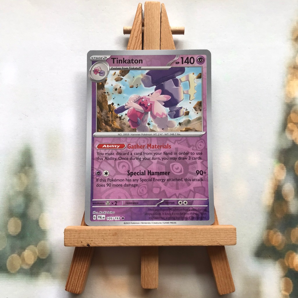 Thẻ hình Pokemon Tinkaton 105/193 - Lá bài lẻ Scarlet & Violet: Paldea Evolved Rare Reverse Holo tiếng Anh chính hãng