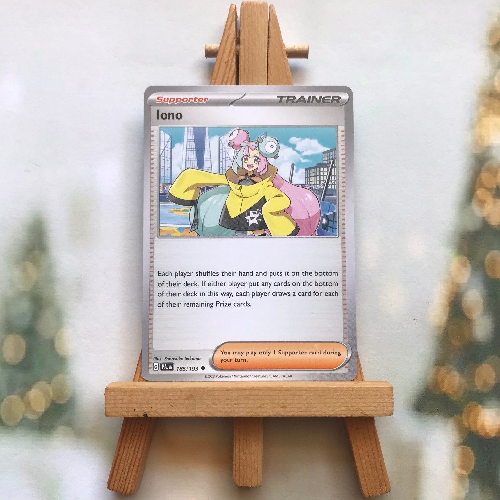 Thẻ hình Pokemon Iono 185/193 - Lá bài Scarlet & Violet: Paldea Evolved Uncommon Reverse Holo Promo tiếng Anh chính hãng