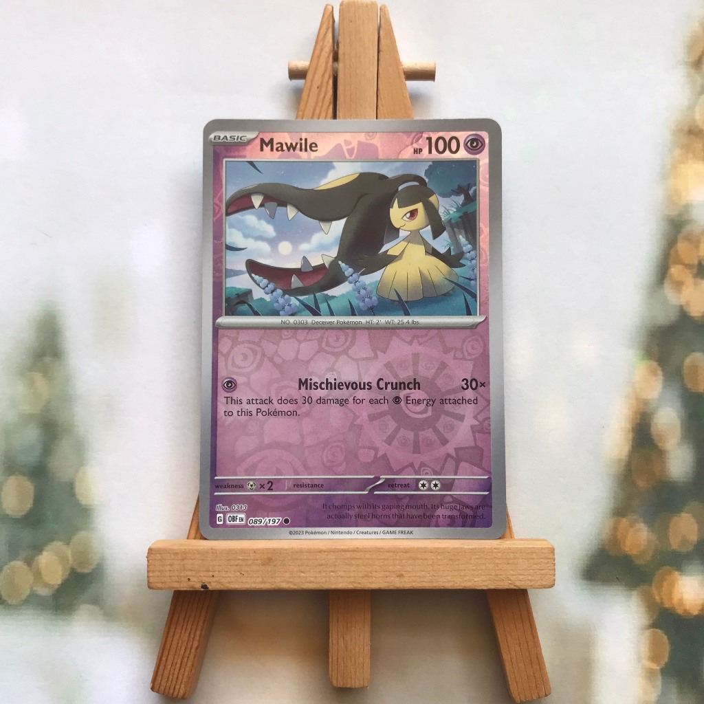 Thẻ hình Pokemon Mawile 089/197 - Lá bài lẻ Scarlet & Violet: Obsidian Flames Common Reverse Holo tiếng Anh chính hãng