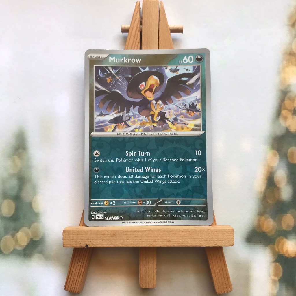 Thẻ hình Pokemon Murkrow 131/193 - Lá bài lẻ Scarlet & Violet: Paldea Evolved Common Reverse Holo tiếng Anh chính hãng
