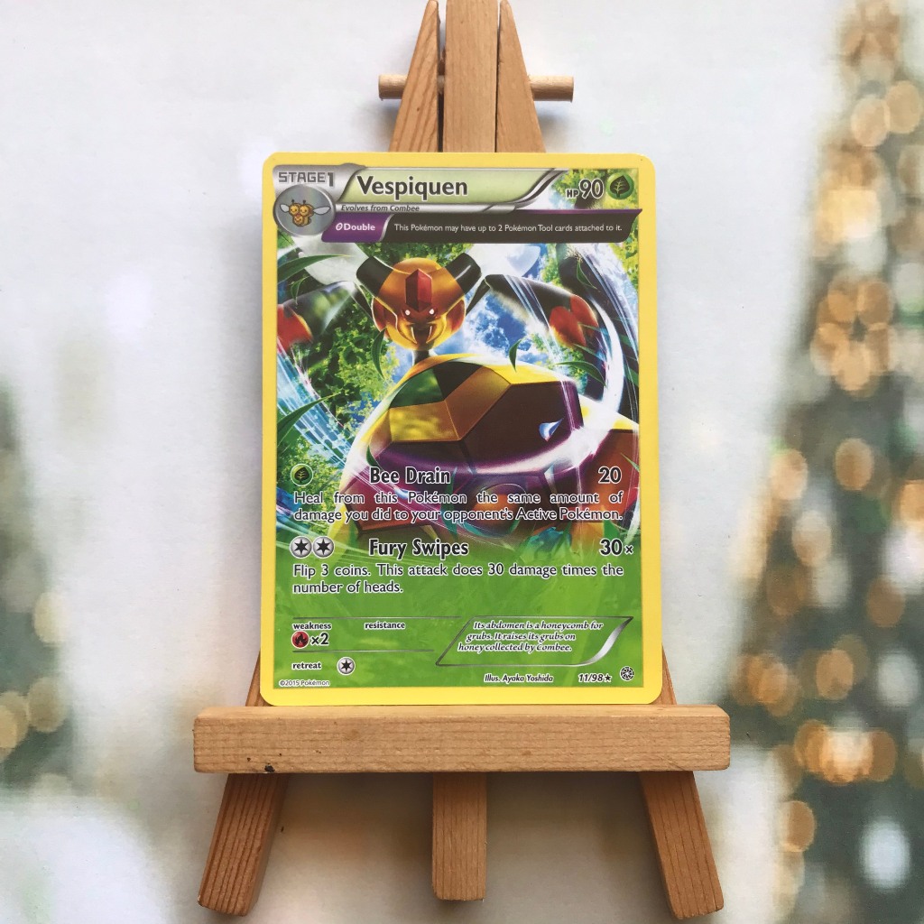 Thẻ hình Pokemon Vespiquen 11/98 - Lá bài lẻ XY: Ancient Origins Rare tiếng Anh chính hãng