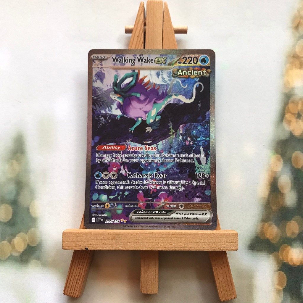 Thẻ Pokemon Walking Wake ex 205/162-Lá bài Scarlet&Violet Temporal Forces Special Illustration Rare tiếng Anh chính hãng