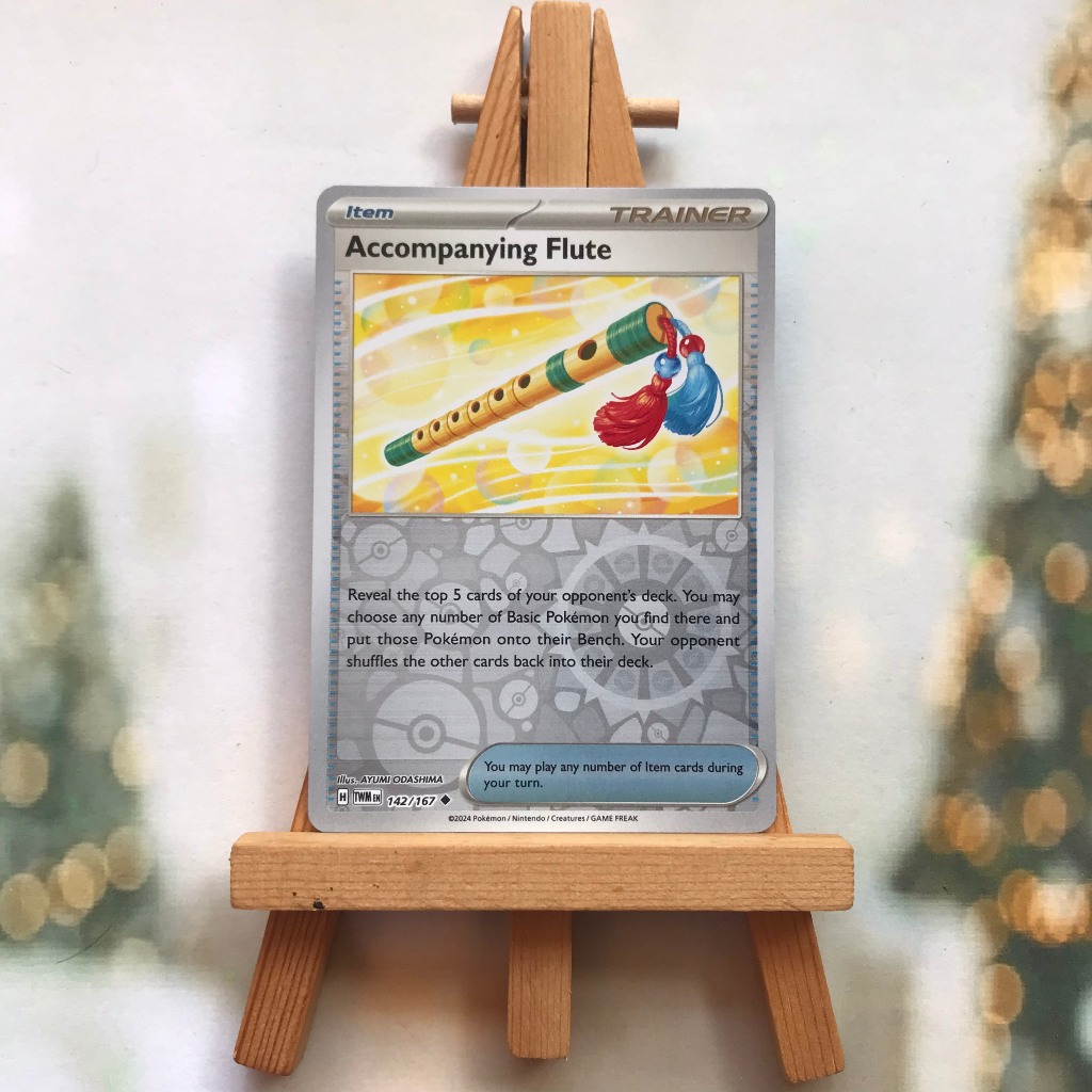 Thẻ hình Pokemon Accompanying Flute 142/167 - Lá bài SVE Twilight Masquerade Uncommon Reverse Holo tiếng Anh chính hãng
