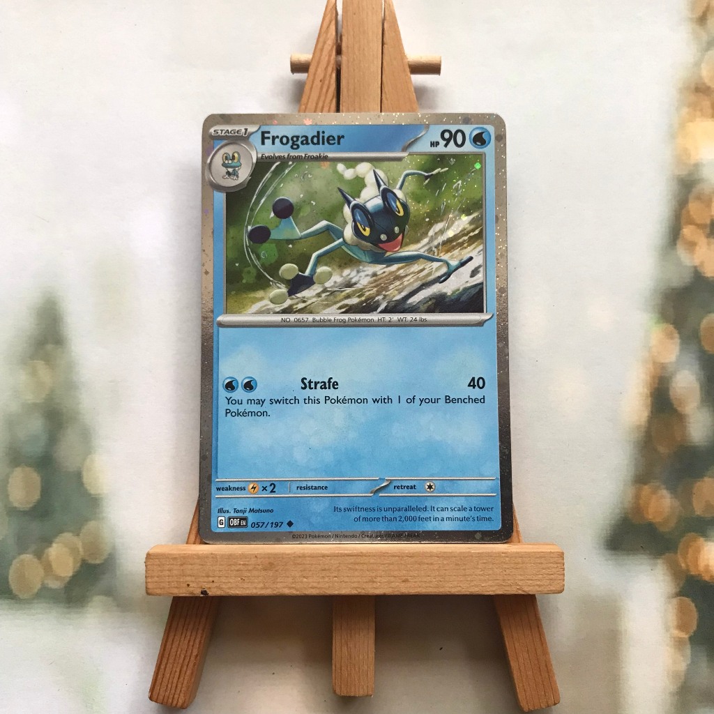 Thẻ hình Pokemon Frogadier 057/197 - Lá bài lẻ Obsidian Flames Reverse Holo Promo tiếng Anh chính hãng