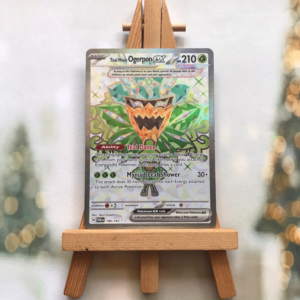 Thẻ hình Pokemon Teal Mask Ogerpon ex 190/167 - Lá bài SVE Twilight Masquerade Full Art Secret Rare tiếng Anh chính hãng