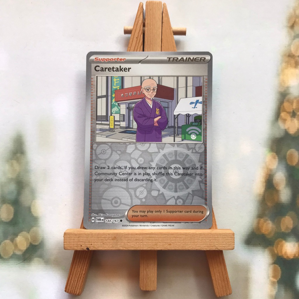 Thẻ hình Pokemon Caretaker 144/167 - Lá bài Scarlet&Violet Twilight Masquerade Common Reverse Holo tiếng Anh chính hãng