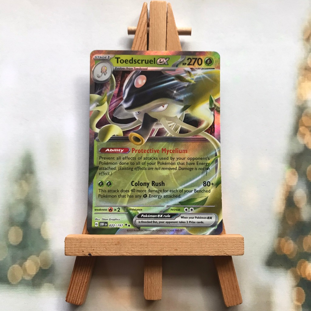 Thẻ hình Pokemon Toedscruel ex 022/197 - Lá bài lẻ Scarlet & Violet: Obsidian Flames Ultra Rare tiếng Anh chính hãng