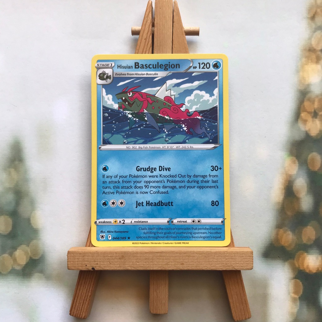 Thẻ hình Pokemon Hisuian Basculegion 044/189 -Lá bài Sword&Shield Astral Radiance Rare Reverse Holo tiếng Anh chính hãng