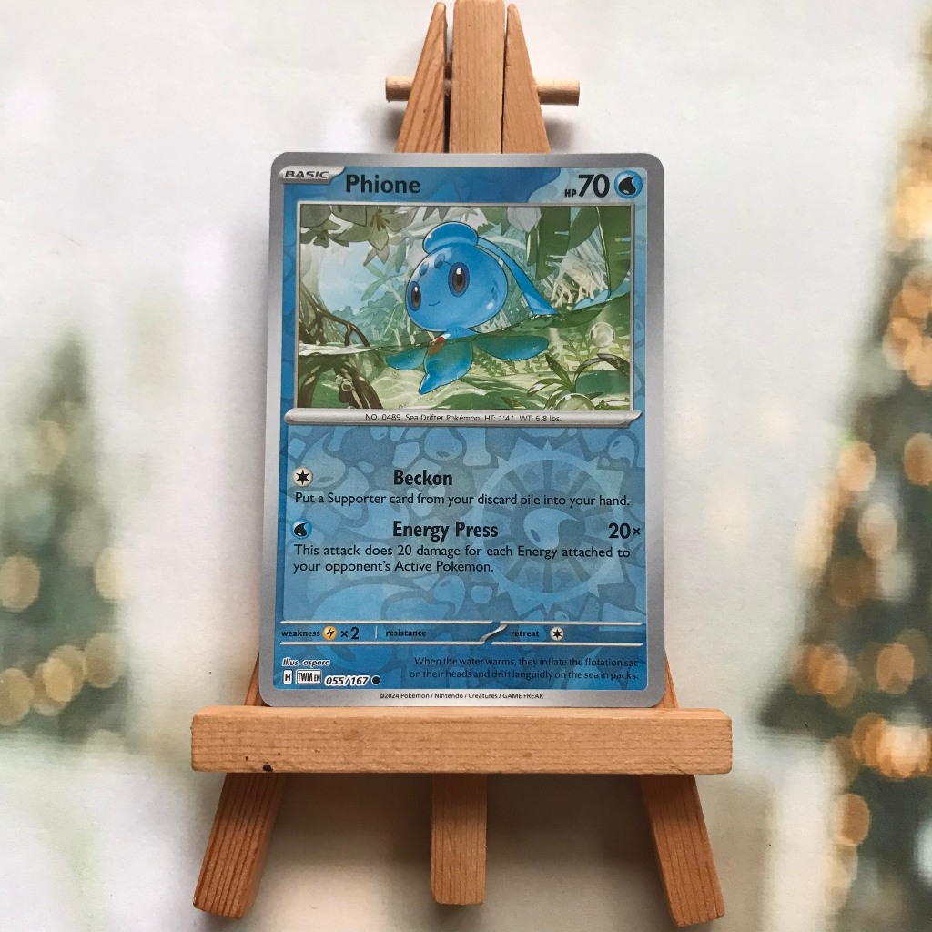 Thẻ hình Pokemon Phione 055/167 - Lá bài lẻ Scarlet&Violet Twilight Masquerade Common Reverse Holo tiếng Anh chính hãng