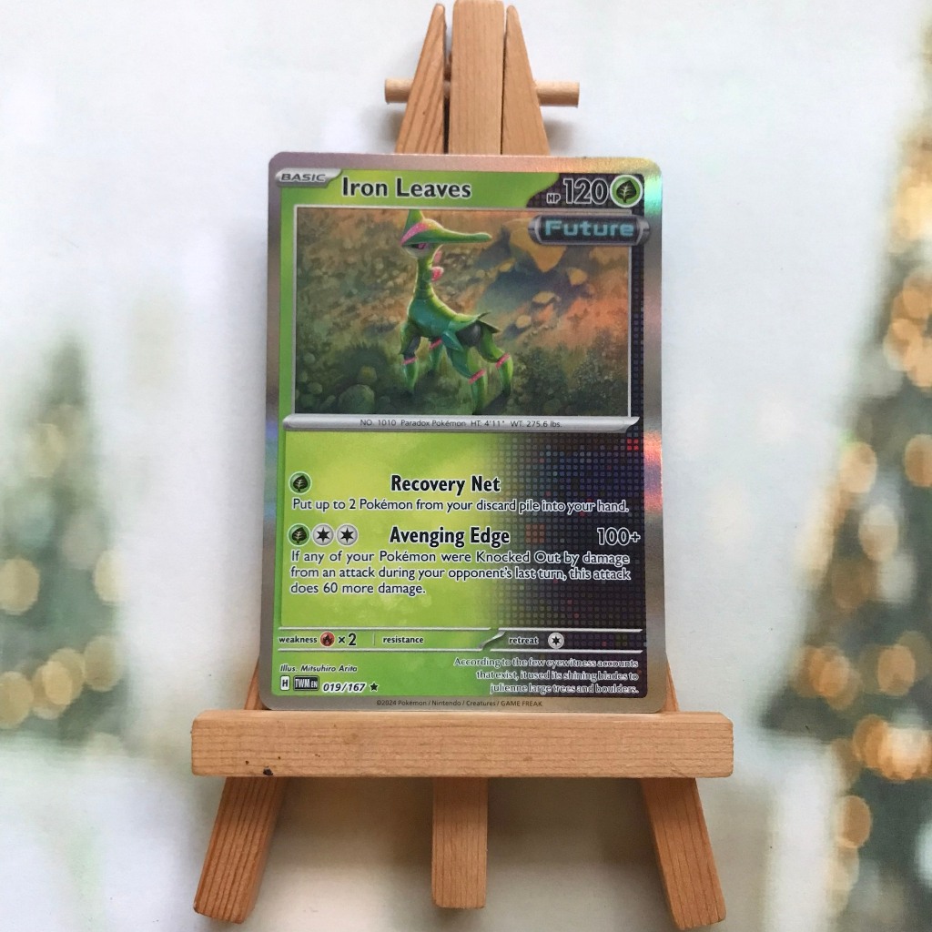 Thẻ Pokemon Iron Leaves 019/167 - Lá bài Scarlet&Violet Twilight Masquerade Holo Rare Reverse Holo tiếng Anh chính hãng