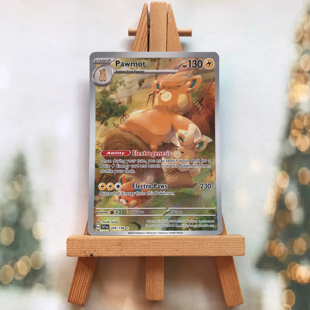 Thẻ hình Pokemon Pawmot 209/198 - Lá bài Scarlet & Violet Base Set Illustration Rare tiếng Anh chính hãng
