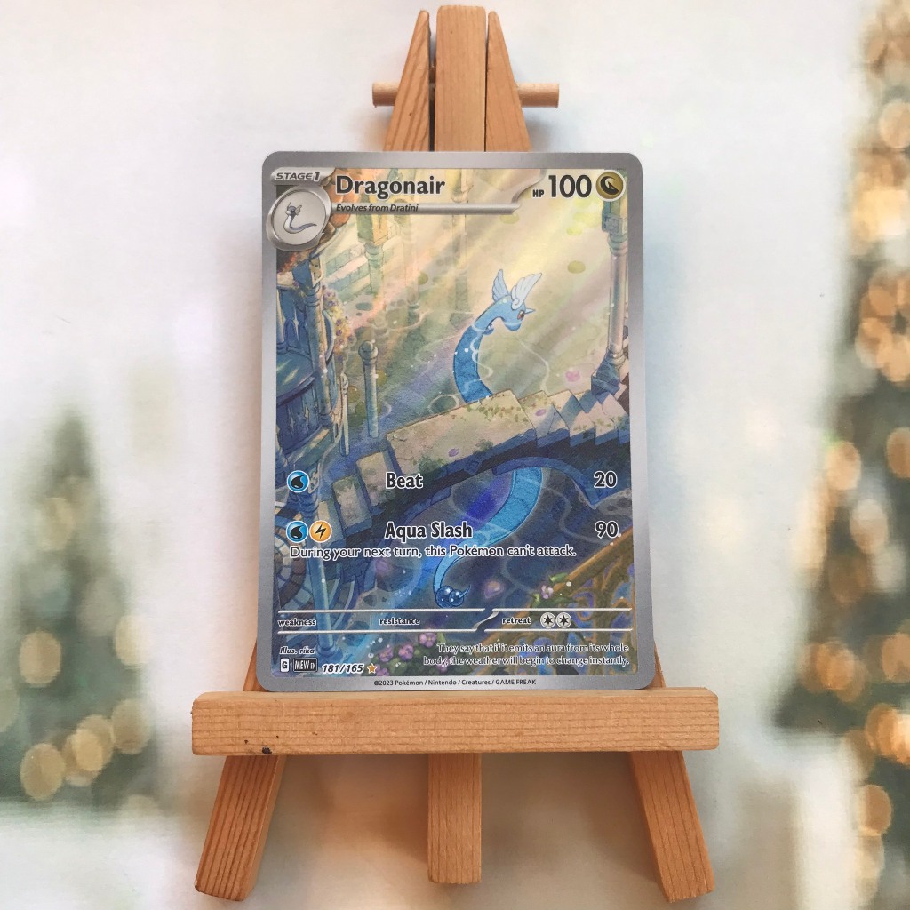 Thẻ hình Pokemon Dragonair 181/165 - Lá bài Scarlet & Violet 151 Illustration Rare tiếng Anh chính hãng