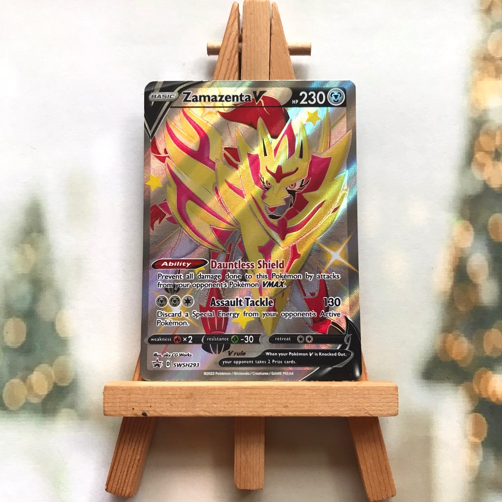 Thẻ hình Pokemon Zamazenta V SWSH293 - Lá bài Sword & Shield Shiny Promo tiếng Anh chính hãng