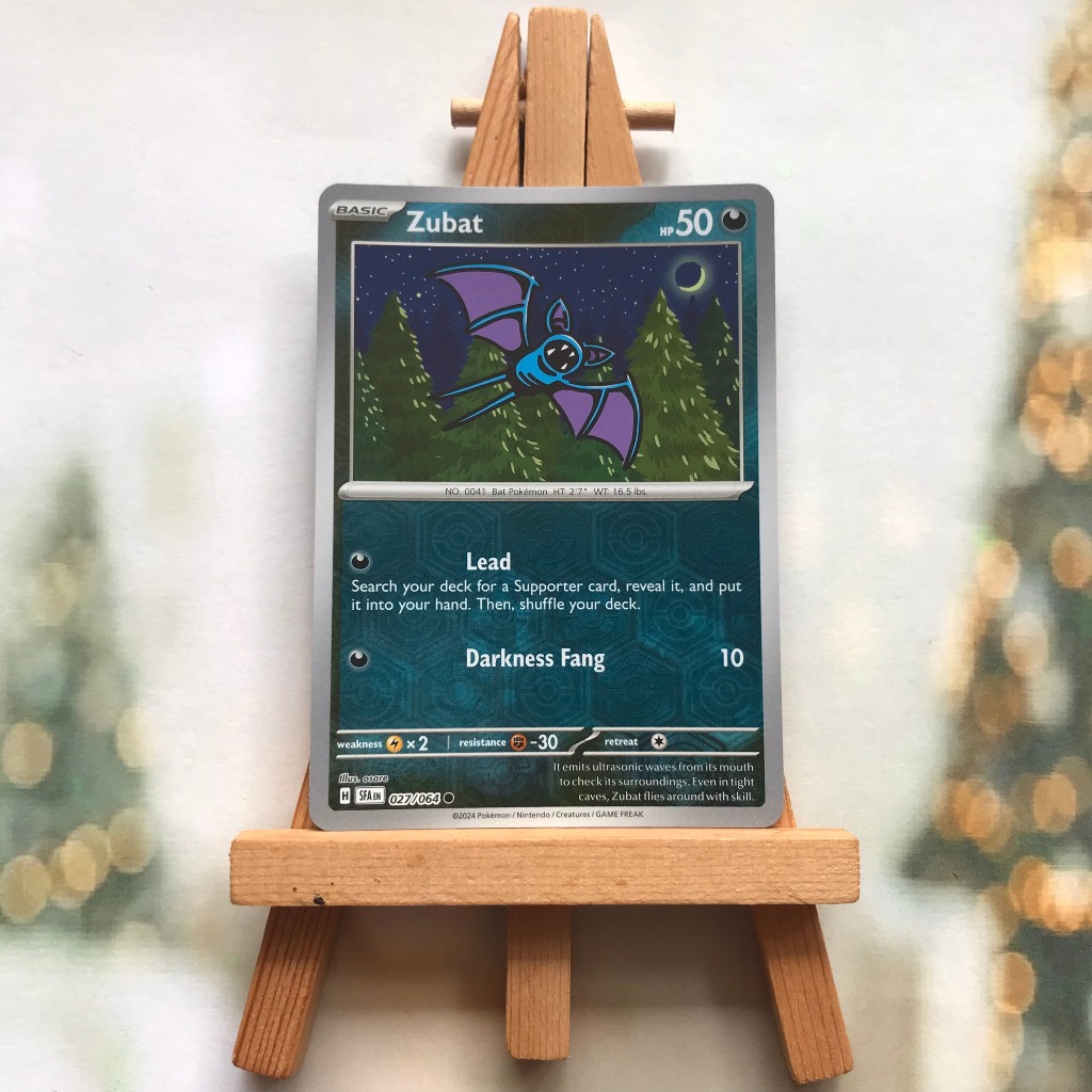 Thẻ hình Pokemon Zubat 027/064 - Lá bài Scarlet & Violet Shrouded Fable Common Reverse Holo tiếng Anh chính hãng