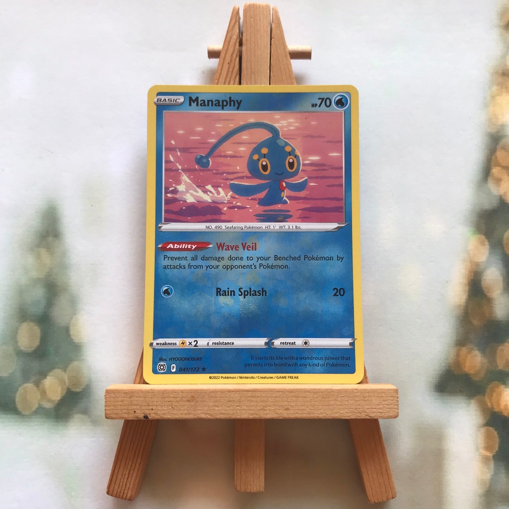 Thẻ hình Pokemon Manaphy 041/172 - Lá bài Sword & Shield: Brilliant Stars Rare Reverse Holo tiếng Anh chính hãng