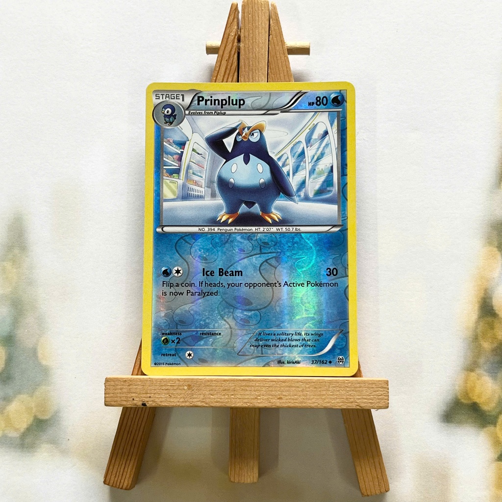 Thẻ hình Pokemon Prinplup 37/162 - Lá bài lẻ XY: Breakthrough Uncommon Reverse Holo tiếng Anh chính hãng