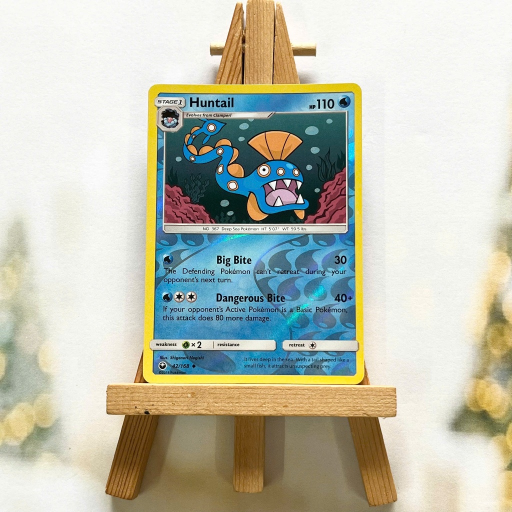 Thẻ hình Pokemon Huntail 42/168 - Lá bài lẻ Sun & Moon: Celestial Storm Uncommon Reverse Holo tiếng Anh chính hãng