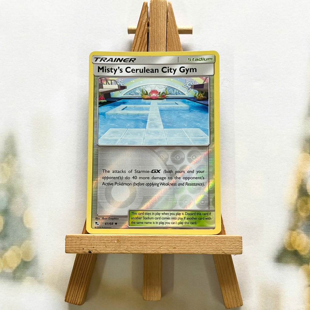 Thẻ hình Pokemon Misty's Cerulean City Gym 61/68 - Lá bài lẻ Hidden Fates Uncommon Reverse Holo tiếng Anh chính hãng