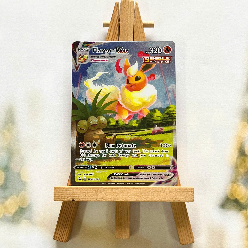 Thẻ hình Pokemon Flareon VMAX SWSH180 - Lá bài lẻ Sword & Shield Alternate Art Promo tiếng Anh chính hãng