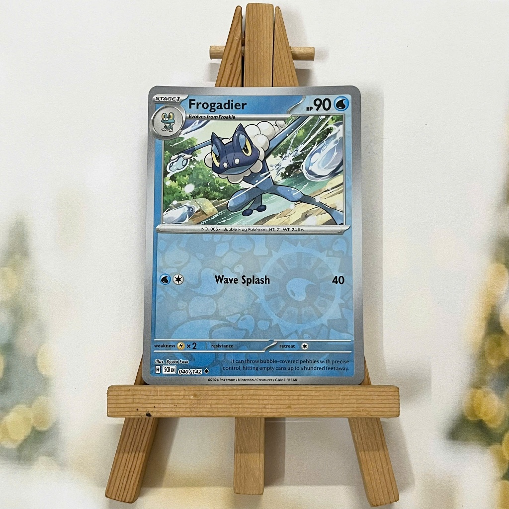 Thẻ hình Pokemon Frogadier 040/142 - Lá bài lẻ Stellar Crown Uncommon Reverse Holo tiếng Anh chính hãng