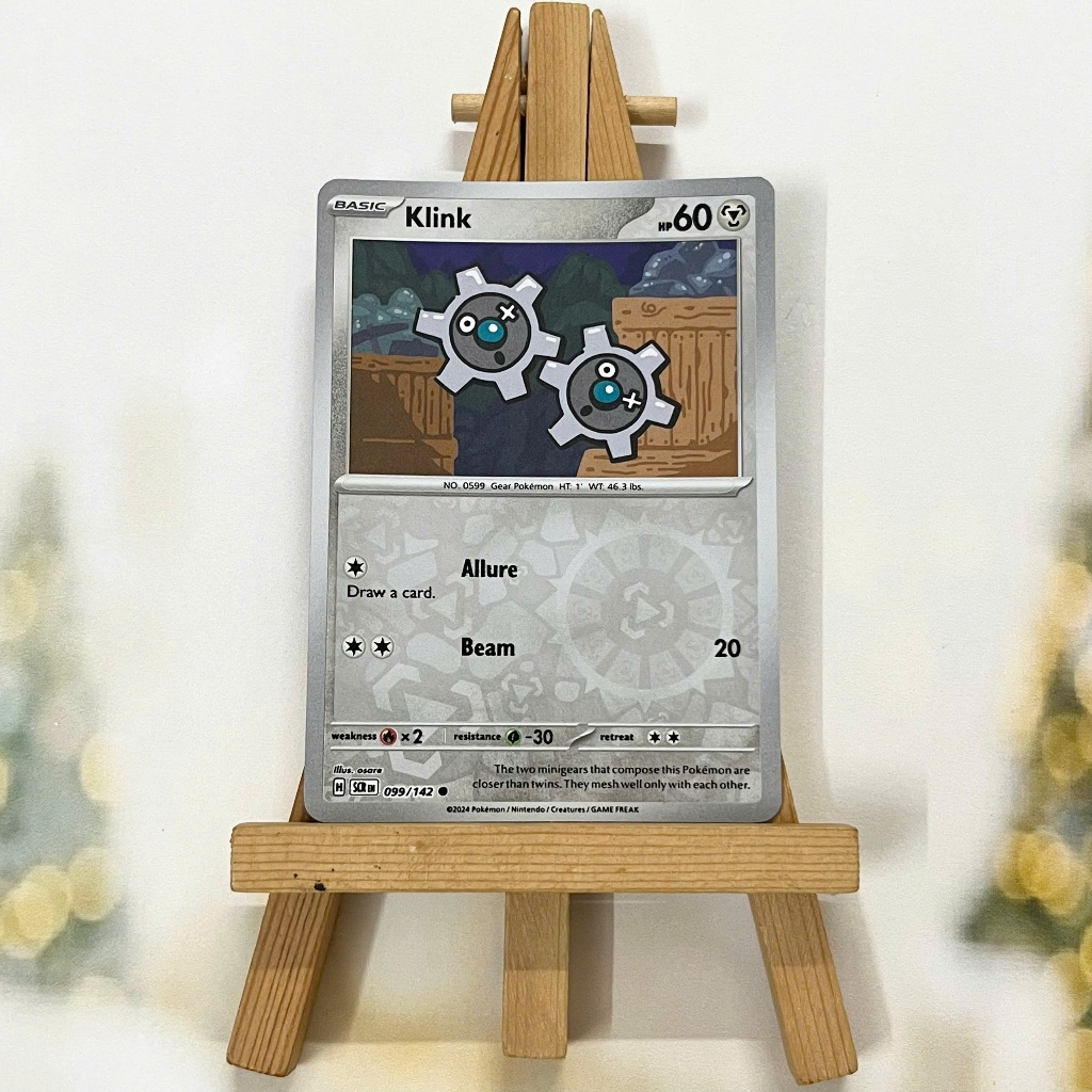 Thẻ hình Pokemon Klink 099/142 - Lá bài lẻ Stellar Crown Common Reverse Holo tiếng Anh chính hãng