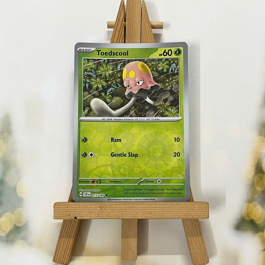 Thẻ hình Pokemon Toedscool 017/142 - Lá bài lẻ Stellar Crown Common Reverse Holo tiếng Anh chính hãng