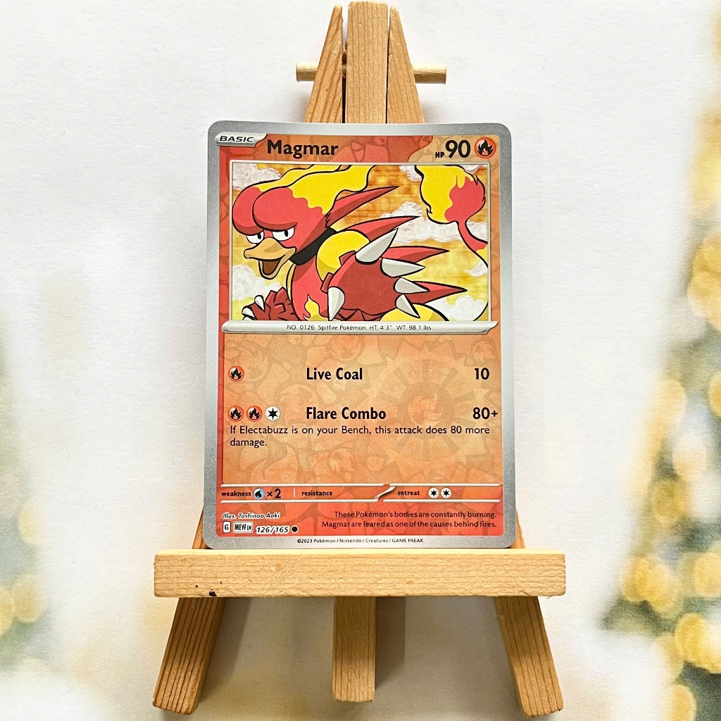Thẻ hình Pokemon Magmar 126/165 - Lá bài lẻ Scarlet & Violet 151 Common Reverse Holo tiếng Anh chính hãng