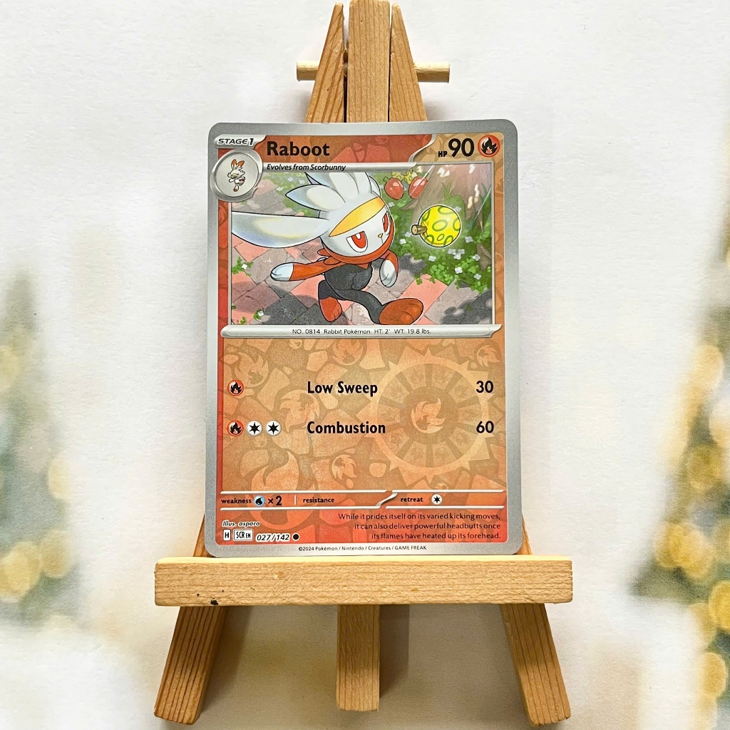 Thẻ hình Pokemon Raboot 027/142 - Lá bài lẻ Stellar Crown Common Reverse Holo tiếng Anh chính hãng