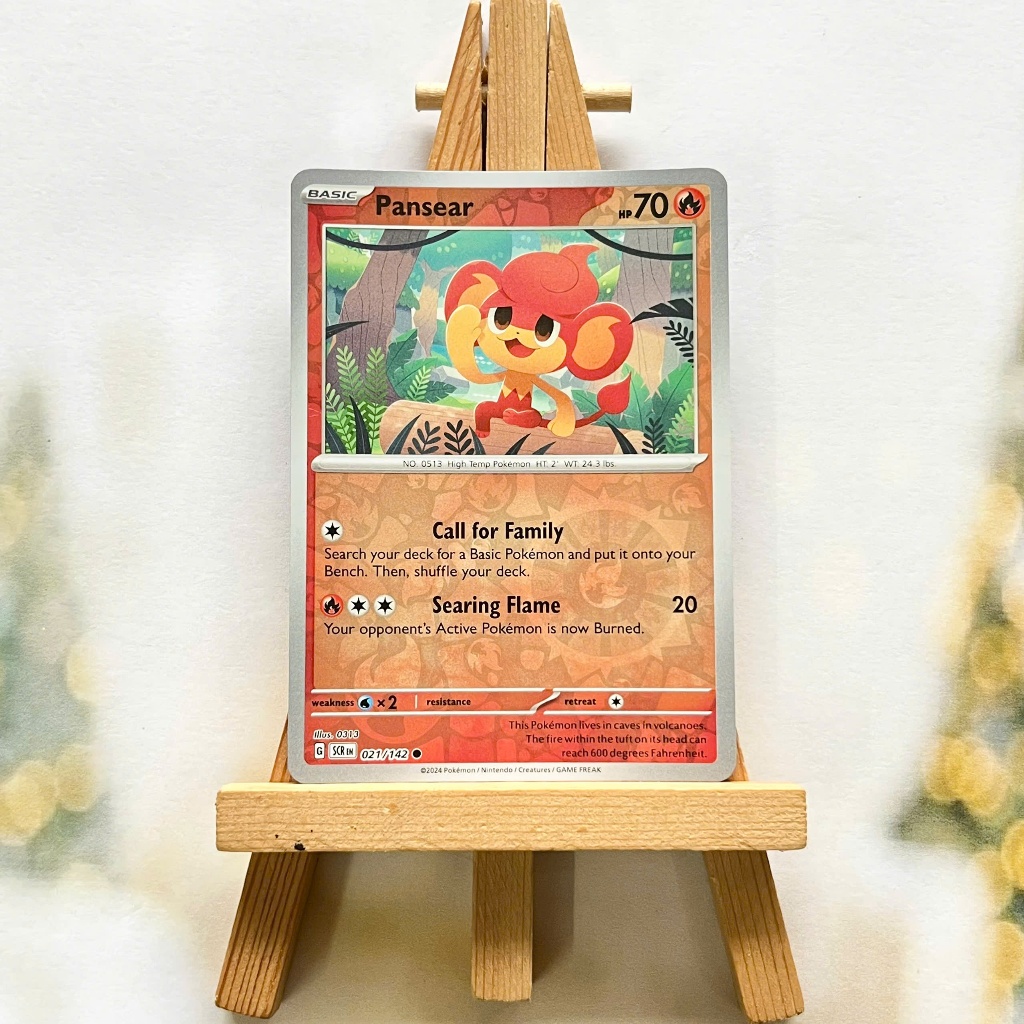 Thẻ hình Pokemon Pansear 021/142 - Lá bài lẻ Stellar Crown Common Reverse Holo tiếng Anh chính hãng
