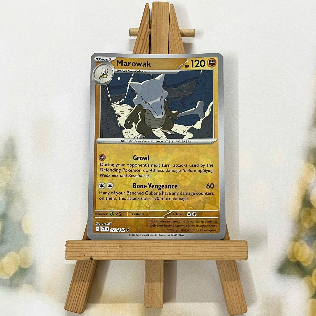 Thẻ hình Pokemon Marowak 073/142 - Lá bài lẻ Stellar Crown Uncommon Reverse Holo tiếng Anh chính hãng