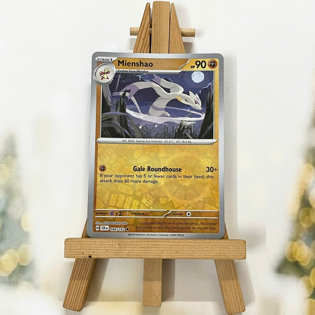 Thẻ hình Pokemon Mienshao 084/142 - Lá bài lẻ Stellar Crown Uncommon Reverse Holo tiếng Anh chính hãng