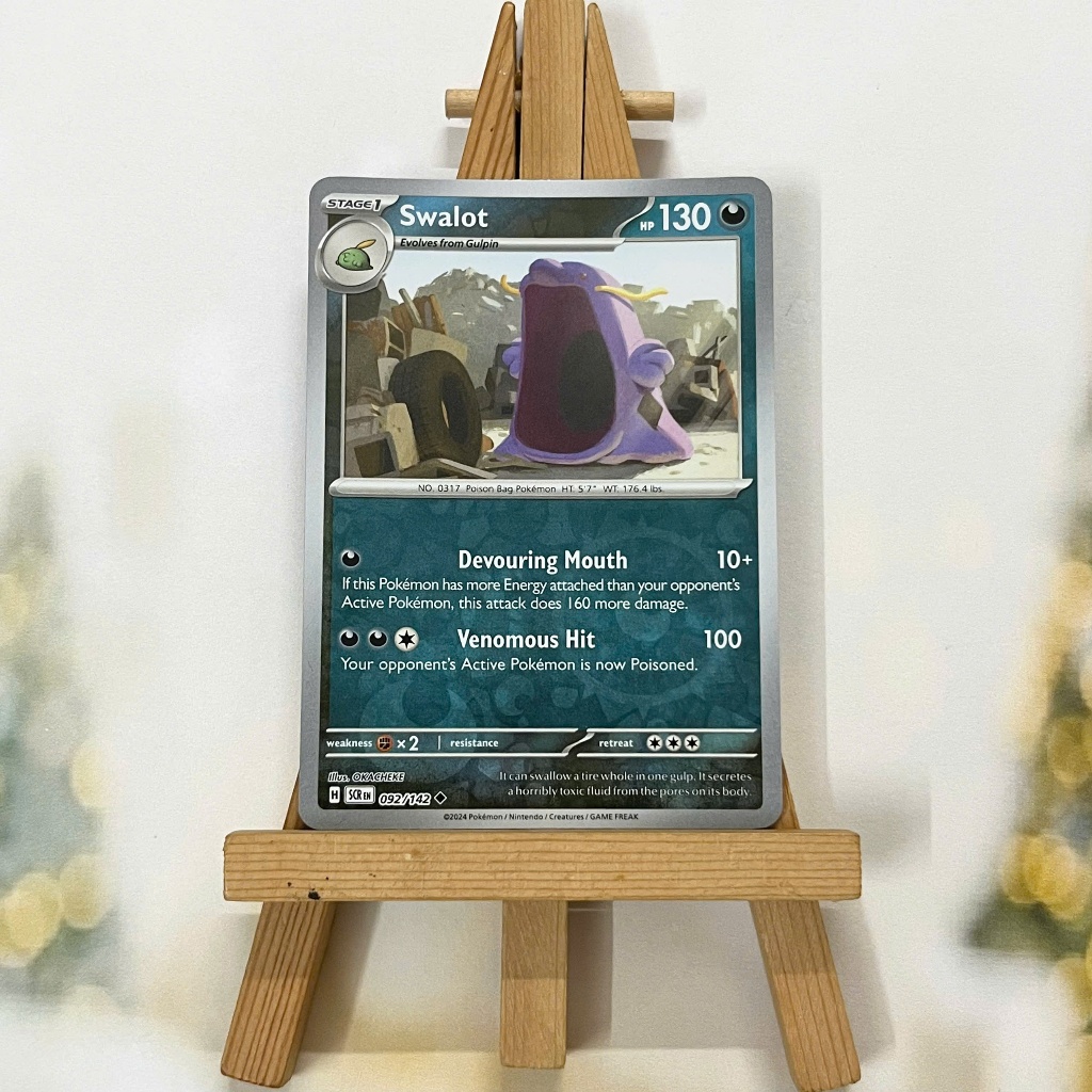 Thẻ hình Pokemon Swalot 092/142 - Lá bài lẻ Stellar Crown Uncommon Reverse Holo tiếng Anh chính hãng