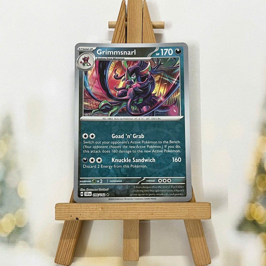 Thẻ hình Pokemon Grimmsnarl 096/142 - Lá bài lẻ Stellar Crown Rare Reverse Holo tiếng Anh chính hãng