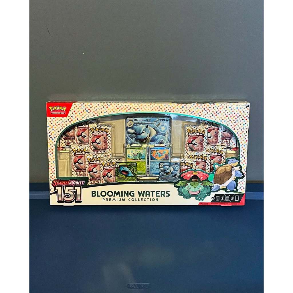 Hộp thẻ bài Blooming Waters Premium Collection - Pokemon TCG Scarlet & Violet 151 Box đặc biệt tiếng Anh chính hãng