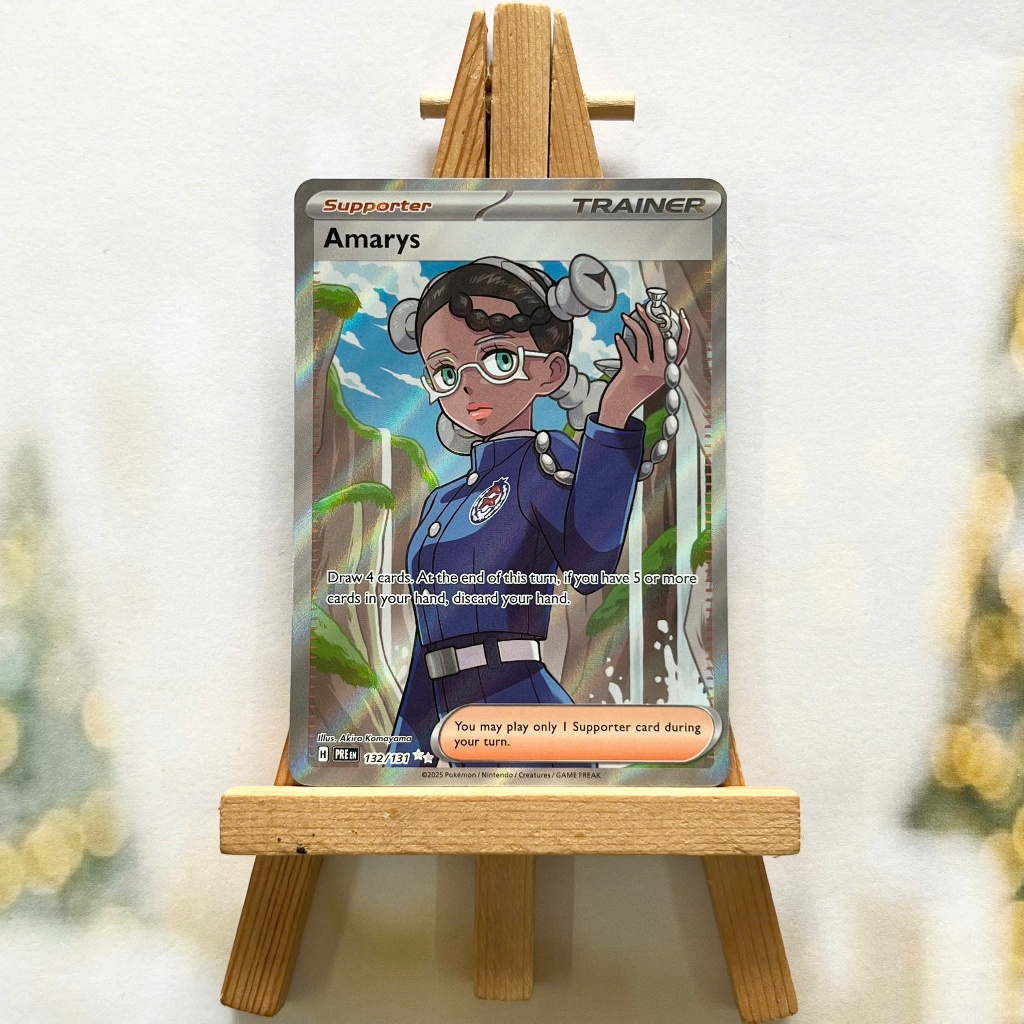 Thẻ hình Pokemon Amarys 132/131  - Lá bài lẻ Prismatic Evolutions Full Art Secret Rare tiếng Anh chính hãng