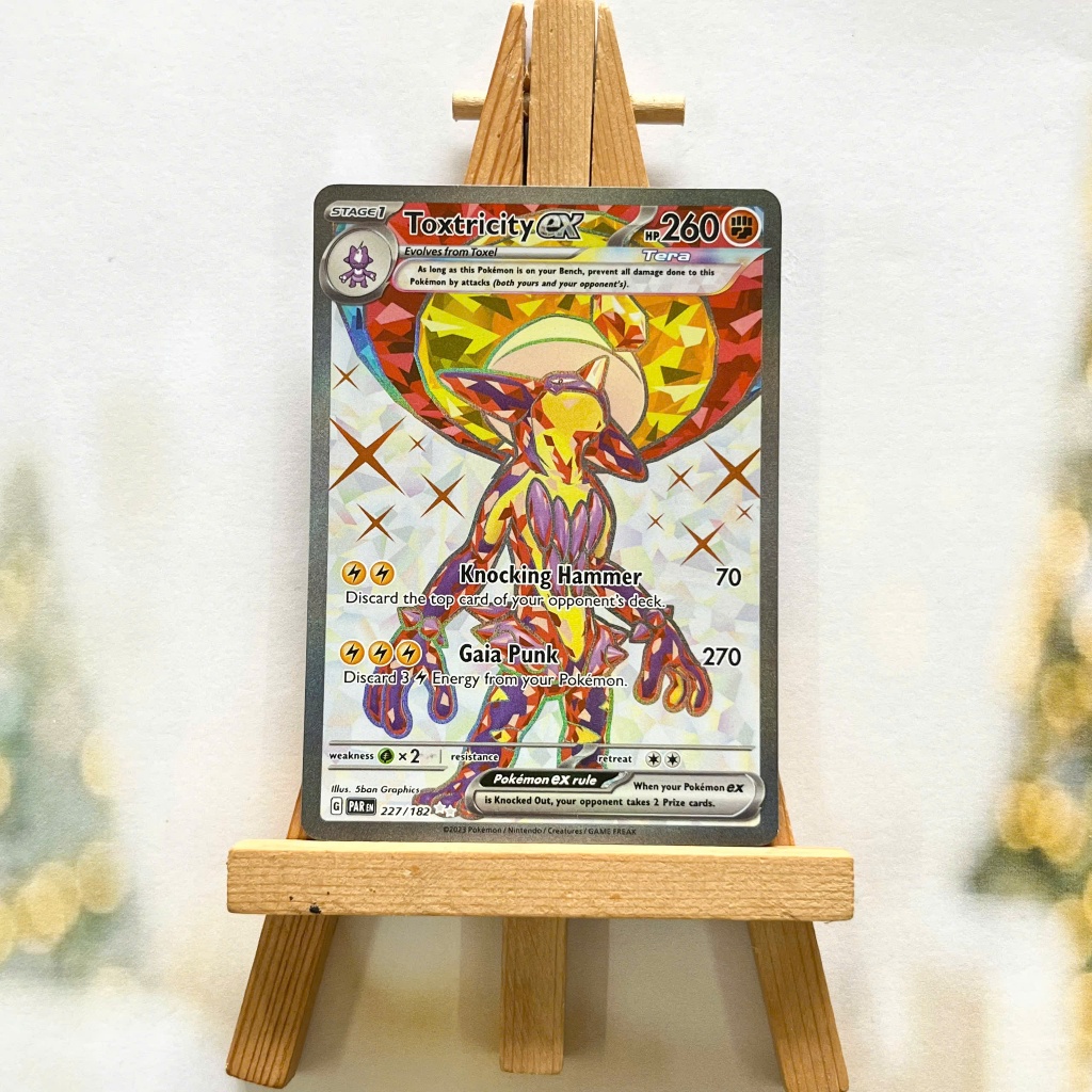 Thẻ hình Pokemon Toxtricity ex 227/182  - Lá bài lẻ Paradox Rift Full Art Secret Rare tiếng Anh chính hãng